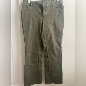 Liz Clairborne Cotton Olive Green Denim Bootcut Jeans